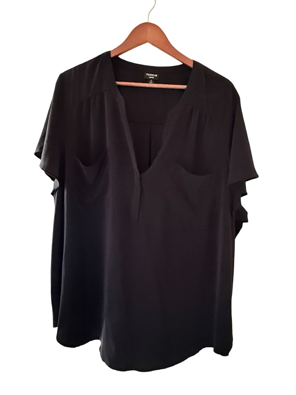 Torrid, Black V-Neck Harper Blouse, Size 4